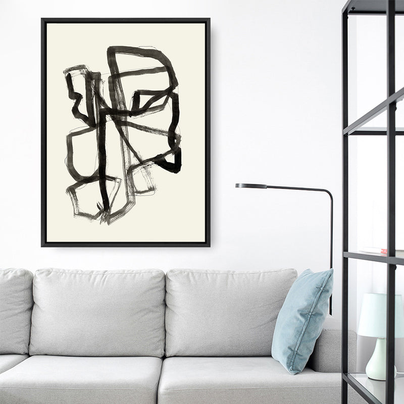 Shop Conte II Canvas Art Print-Abstract, Black, PC, Portrait, Rectangle, View All-framed wall decor artwork