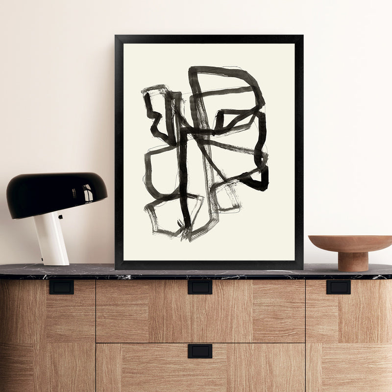 Shop Conte II Art Print-Abstract, Black, PC, Portrait, Rectangle, View All-framed painted poster wall decor artwork