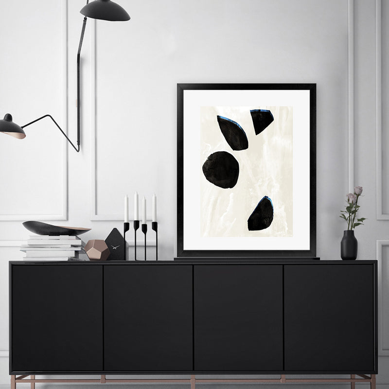 Shop Neutral Black And White II Art Print-Abstract, Black, Neutrals, PC, Portrait, Rectangle, View All-framed painted poster wall decor artwork