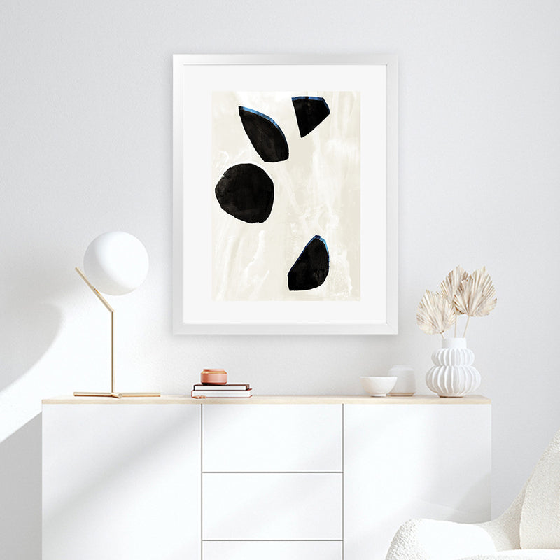 Shop Neutral Black And White II Art Print-Abstract, Black, Neutrals, PC, Portrait, Rectangle, View All-framed painted poster wall decor artwork