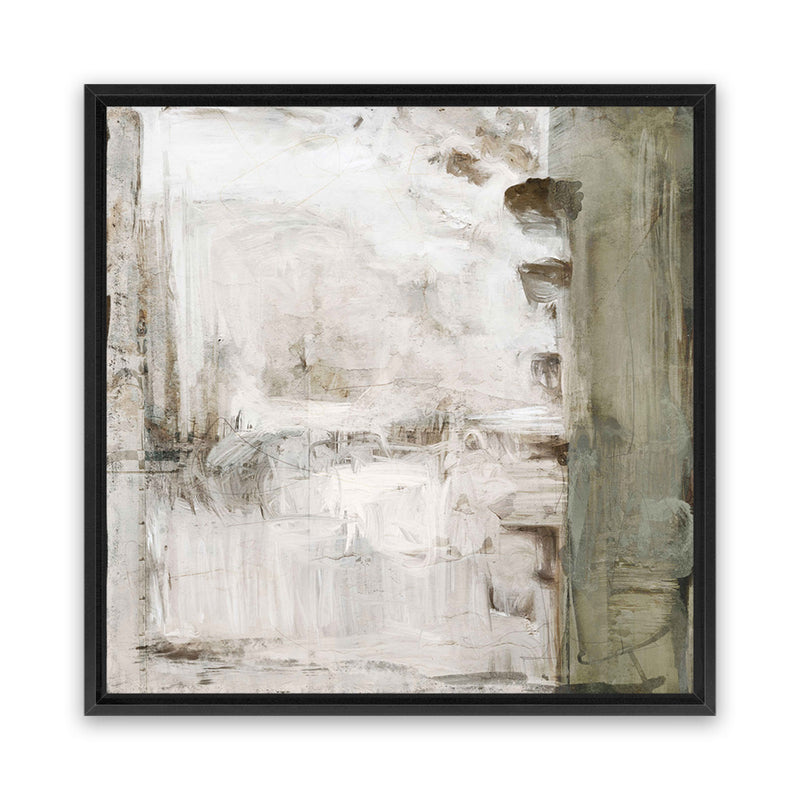 Shop The Boardwalk (Square) Canvas Art Print-Abstract, Green, Neutrals, Square, View All-framed wall decor artwork
