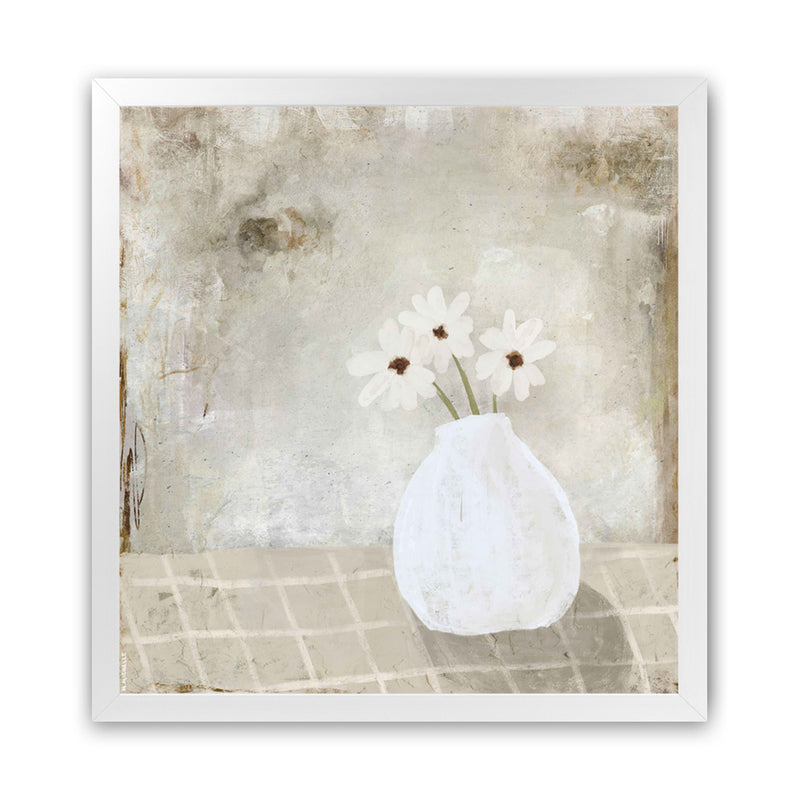 Shop Sweet Blooms (Square) Art Print-Abstract, Florals, Green, Grey, Neutrals, Square, View All-framed painted poster wall decor artwork