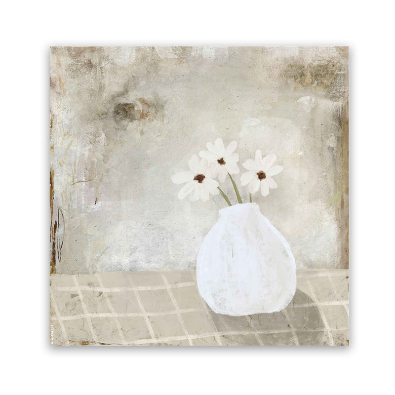 Shop Sweet Blooms (Square) Art Print-Abstract, Florals, Green, Grey, Neutrals, Square, View All-framed painted poster wall decor artwork