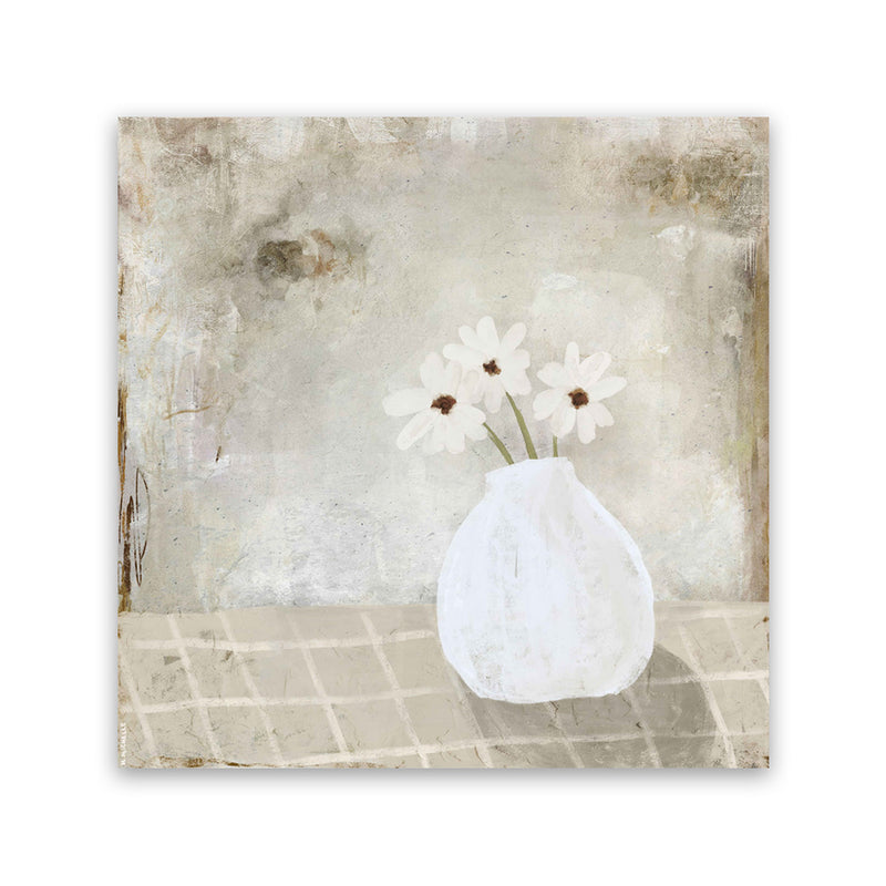 Shop Sweet Blooms (Square) Canvas Art Print-Abstract, Florals, Green, Grey, Neutrals, Square, View All-framed wall decor artwork