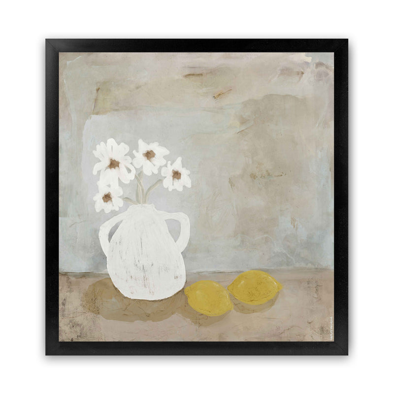Shop Sweet Lemonade (Square) Art Print-Abstract, Grey, Square, View All, Yellow-framed painted poster wall decor artwork