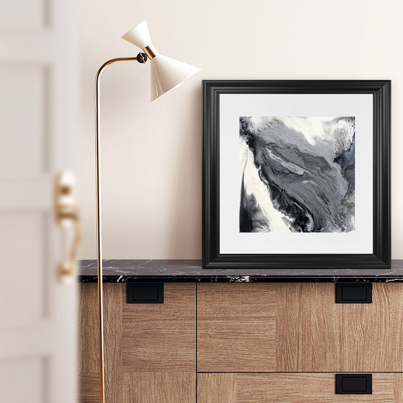 Shop Approaching (Square) Art Print-Abstract, Black, Grey, Square, View All-framed painted poster wall decor artwork