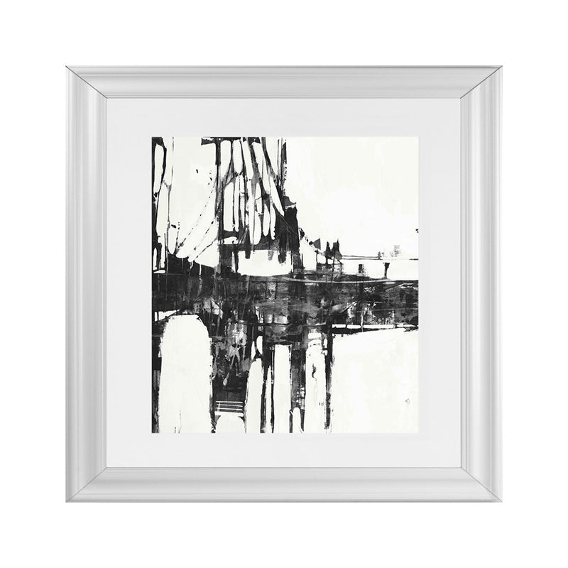 Shop Building Bridges I (Square) Art Print-Abstract, Black, Square, View All, White-framed painted poster wall decor artwork