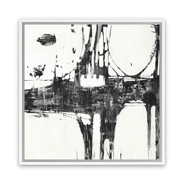 Shop Building Bridges II (Square) Canvas Art Print-Abstract, Black, Square, View All, White-framed wall decor artwork
