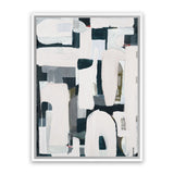 Shop Improvisation V1 Canvas Art Print-Abstract, Blue, Neutrals, Portrait, Rectangle, View All-framed wall decor artwork