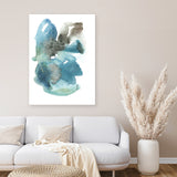 Shop Turquoise Aqua Watercolour I Canvas Art Print-Abstract, Blue, Portrait, Rectangle, View All-framed wall decor artwork
