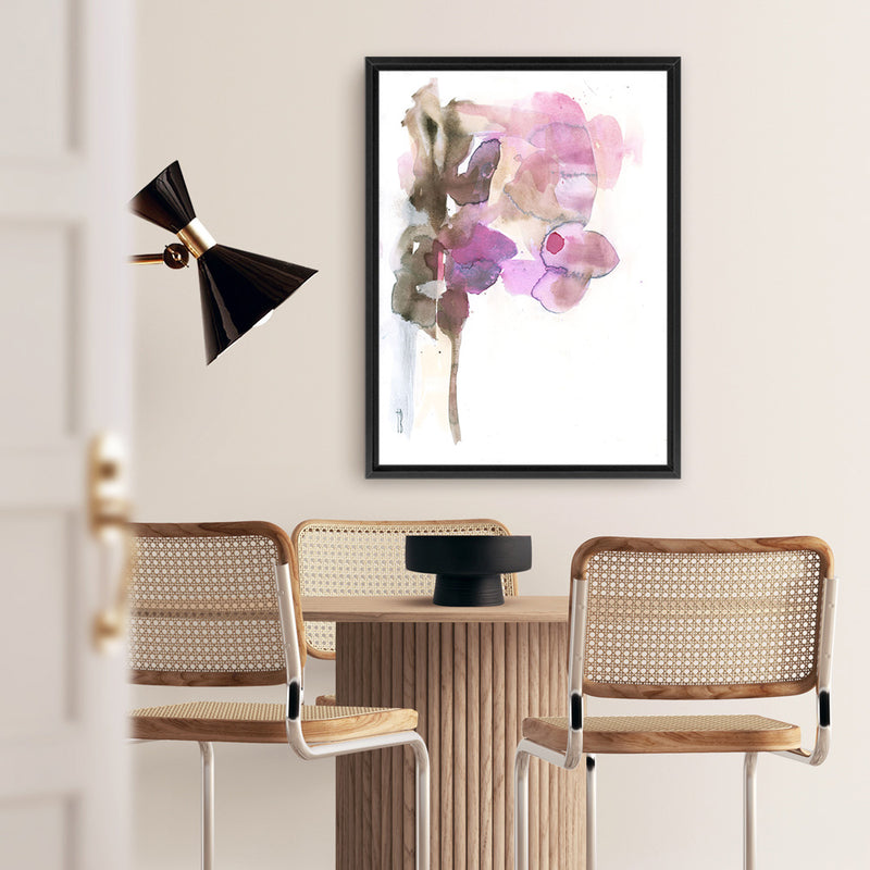 Shop Pink Watercolour I Canvas Art Print-Abstract, Pink, Portrait, Rectangle, View All, White-framed wall decor artwork