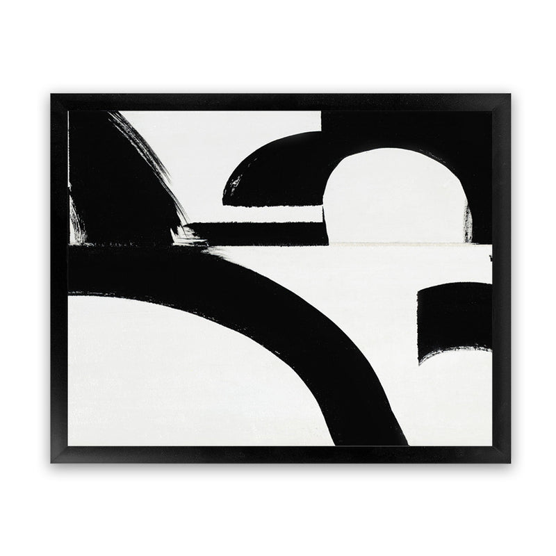 Shop Prosperous Elements III Art Print-Abstract, Black, Horizontal, Landscape, Rectangle, View All, White-framed painted poster wall decor artwork