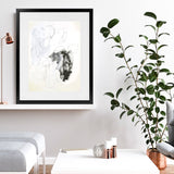 Shop Black & White II Art Print-Abstract, Portrait, Rectangle, View All, White-framed painted poster wall decor artwork