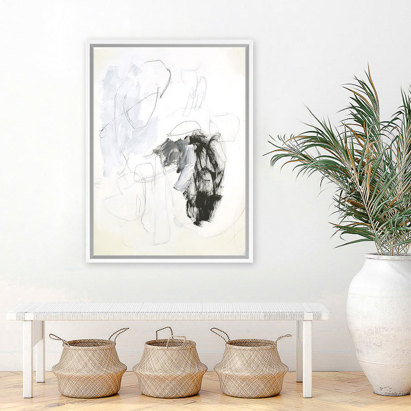 Shop Black & White II Canvas Art Print-Abstract, Portrait, Rectangle, View All, White-framed wall decor artwork