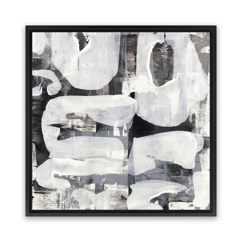 Shop Shadow Noir (Square) Canvas Art Print-Abstract, Black, Neutrals, Square, View All, White-framed wall decor artwork