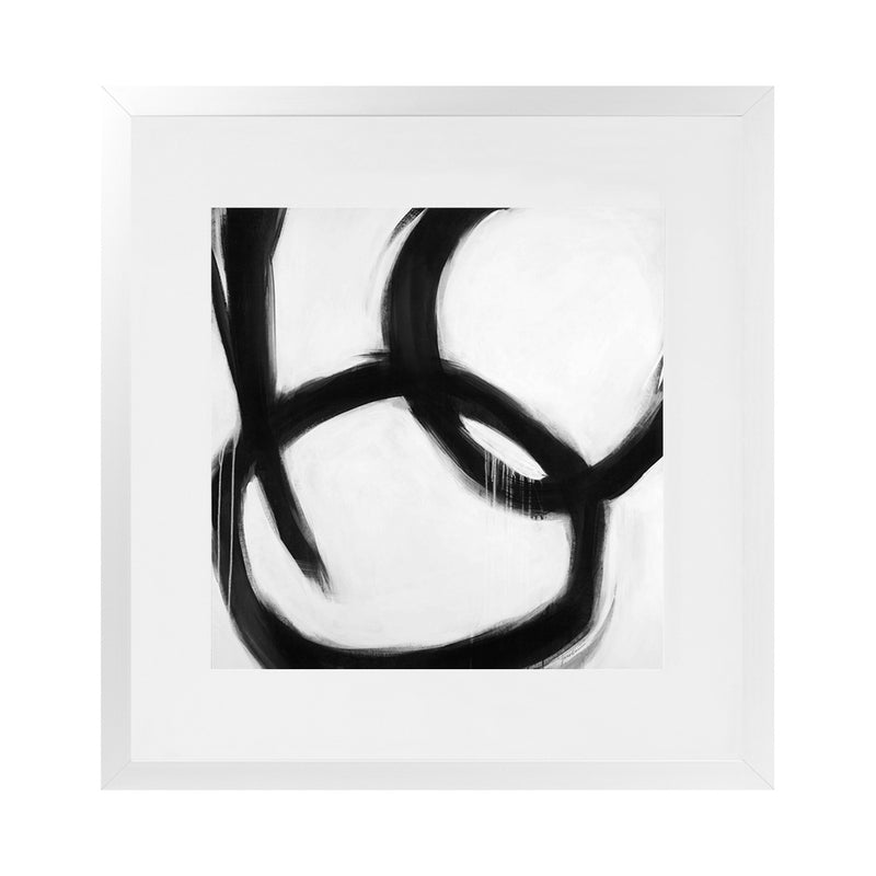 Shop Hoop Dreams V1 (Square) Art Print-Abstract, Black, Square, View All, White-framed painted poster wall decor artwork