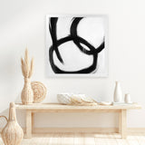 Shop Hoop Dreams V1 (Square) Art Print-Abstract, Black, Square, View All, White-framed painted poster wall decor artwork