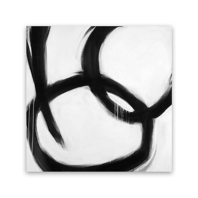 Shop Hoop Dreams V1 (Square) Canvas Art Print-Abstract, Black, Square, View All, White-framed wall decor artwork