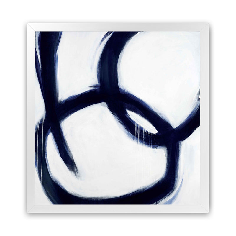 Shop Hoop Dreams (Square) Art Print-Abstract, Blue, Square, View All, White-framed painted poster wall decor artwork