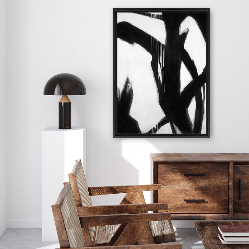 Shop True Canvas Art Print-Abstract, Black, Portrait, Rectangle, View All-framed wall decor artwork