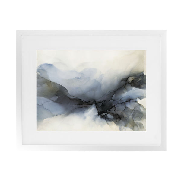 Shop Abstract Low Tide Art Print-Abstract, Blue, Grey, Horizontal, Landscape, Rectangle, View All-framed painted poster wall decor artwork