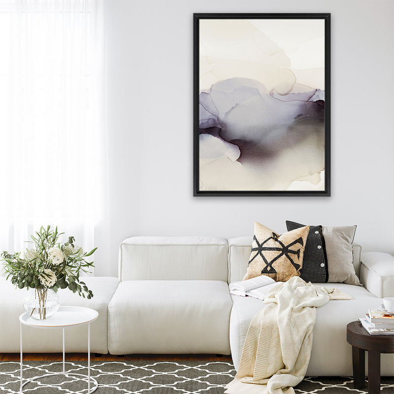 Shop Past Clouds I Canvas Art Print-Abstract, Neutrals, Portrait, Purple, Rectangle, View All-framed wall decor artwork