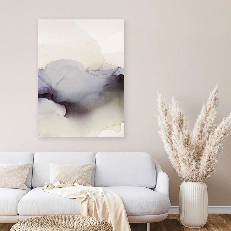 Shop Past Clouds I Canvas Art Print-Abstract, Neutrals, Portrait, Purple, Rectangle, View All-framed wall decor artwork