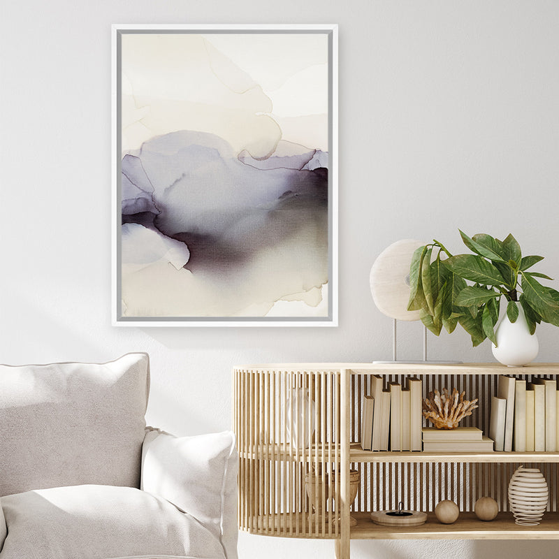 Shop Past Clouds I Canvas Art Print-Abstract, Neutrals, Portrait, Purple, Rectangle, View All-framed wall decor artwork