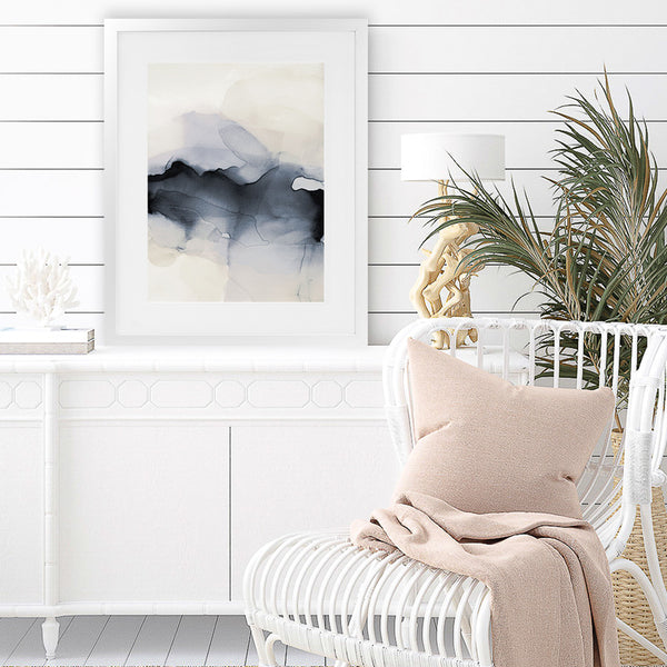 Shop Past Clouds II Blue Art Print-Abstract, Blue, Neutrals, Portrait, Rectangle, View All-framed painted poster wall decor artwork
