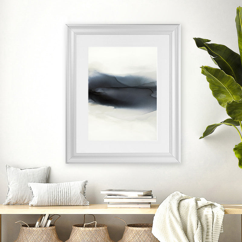 Shop The Beyond Hours II Art Print-Abstract, Black, Portrait, Rectangle, View All, White-framed painted poster wall decor artwork