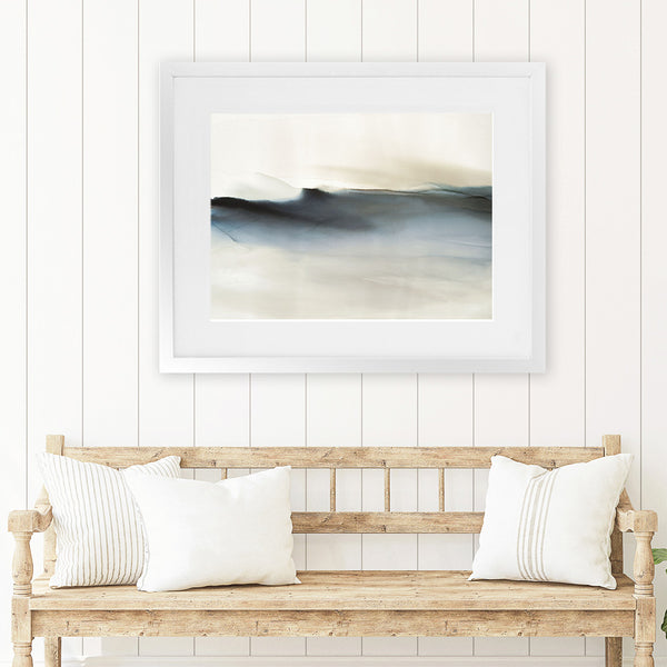 Shop Place To Hide Art Print-Abstract, Black, Blue, Horizontal, Landscape, Neutrals, Rectangle, View All-framed painted poster wall decor artwork
