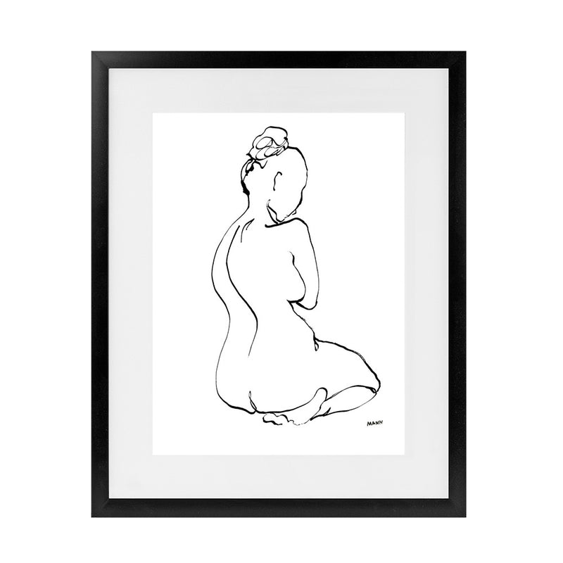 Shop Contours I Art Print-Abstract, Black, People, Portrait, Rectangle, View All, White-framed painted poster wall decor artwork