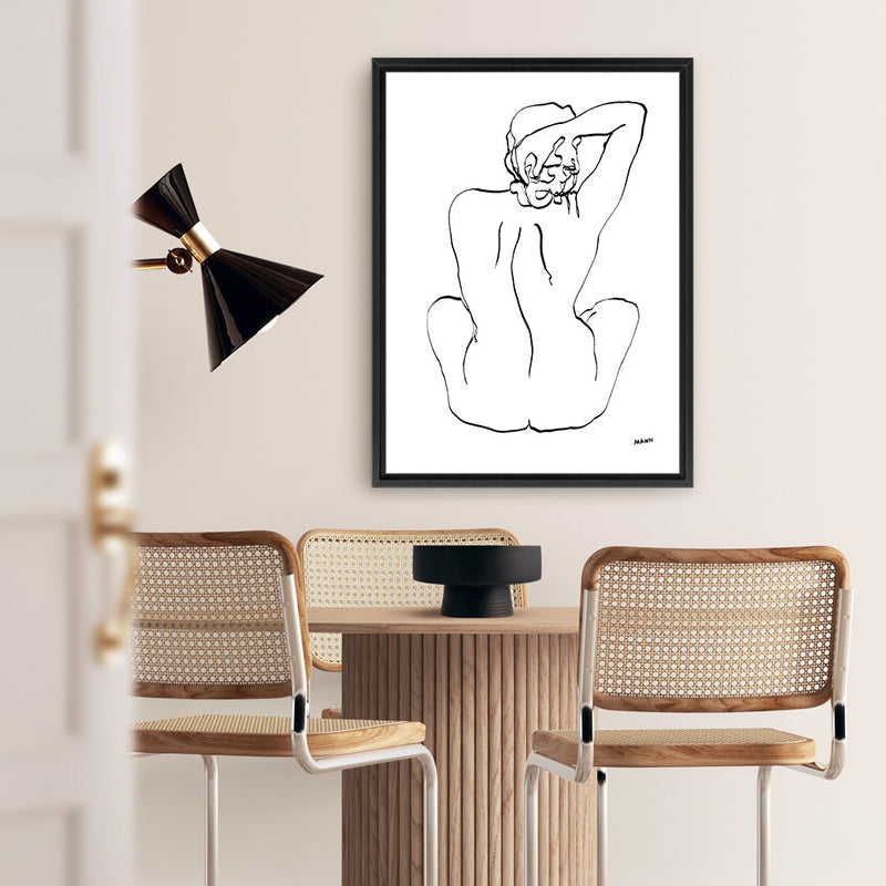 Shop Contours II Canvas Art Print-Abstract, Black, People, Portrait, Rectangle, View All, White-framed wall decor artwork