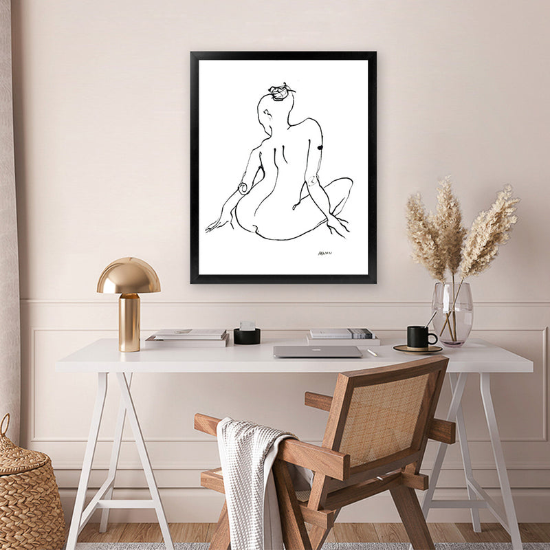 Shop Contours III Art Print-Abstract, Black, People, Portrait, Rectangle, View All, White-framed painted poster wall decor artwork