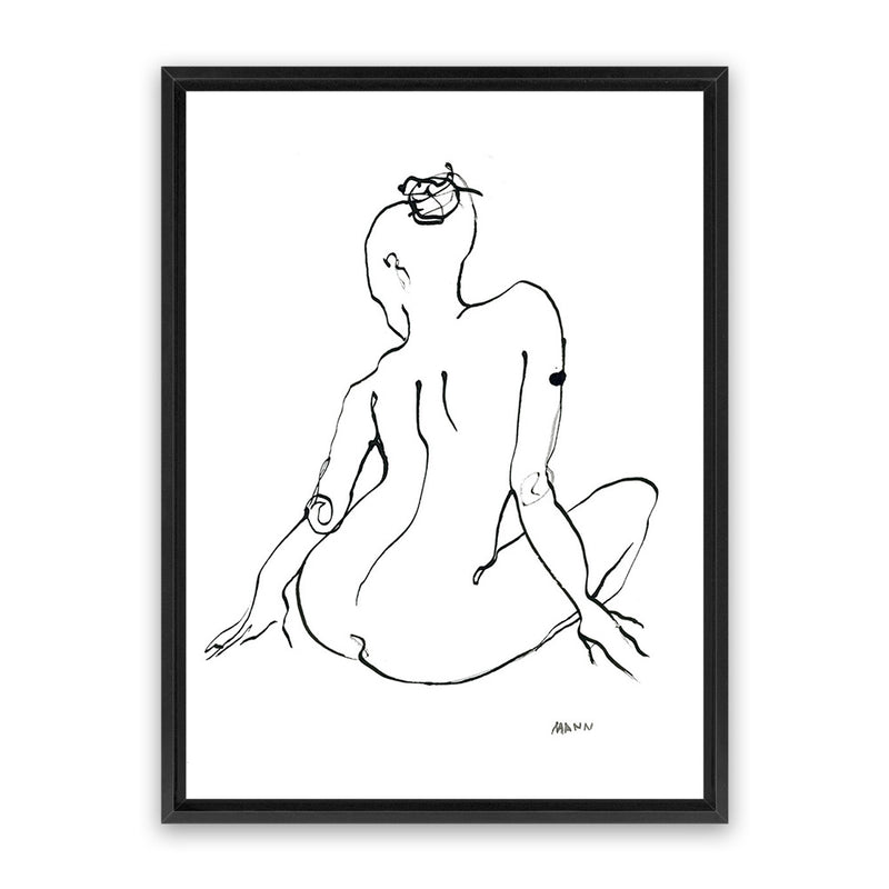 Shop Contours III Canvas Art Print-Abstract, Black, People, Portrait, Rectangle, View All, White-framed wall decor artwork