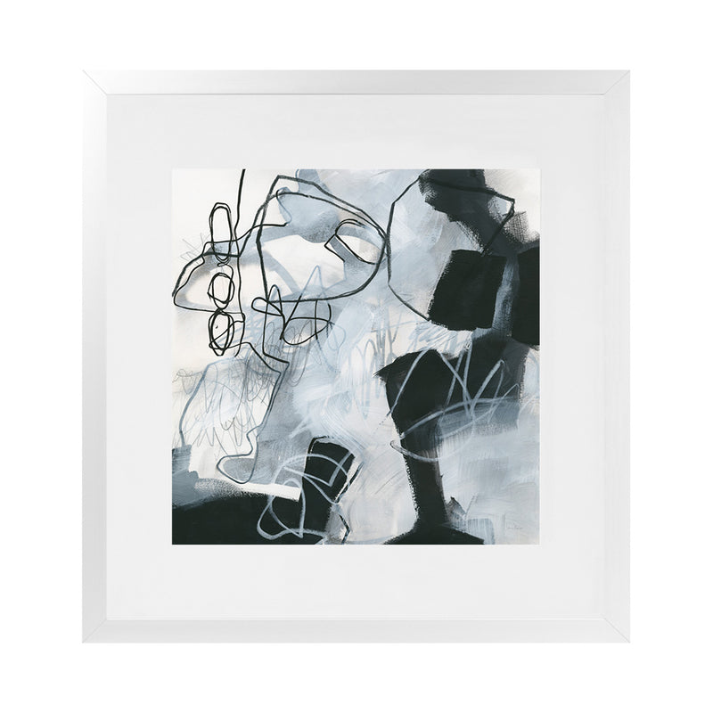 Shop Whats Happening II (Square) Art Print-Abstract, Black, Square, View All, WA, White-framed painted poster wall decor artwork