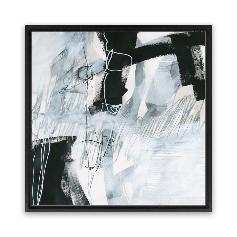 Shop Whats Happening V (Square) Canvas Art Print-Abstract, Black, Square, View All, WA, White-framed wall decor artwork