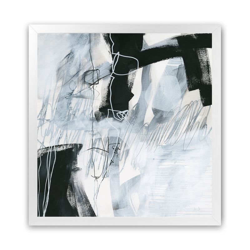 Shop Whats Happening V (Square) Art Print-Abstract, Black, Square, View All, WA, White-framed painted poster wall decor artwork
