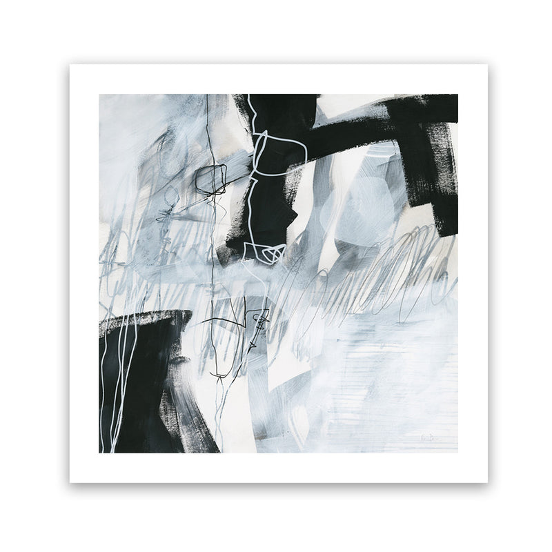 Shop Whats Happening V (Square) Art Print-Abstract, Black, Square, View All, WA, White-framed painted poster wall decor artwork