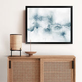 Shop Flow Art Print-Abstract, Blue, Horizontal, Rectangle, View All, WA, White-framed painted poster wall decor artwork