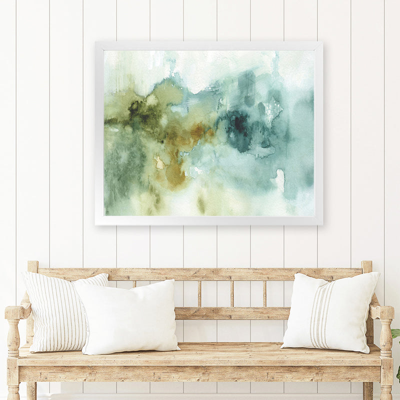 Shop My Greenhouse Abstract I Art Print-Abstract, Blue, Green, Horizontal, Rectangle, View All, WA-framed painted poster wall decor artwork