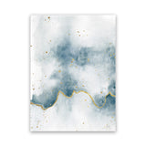 Shop Flow with Gold II Canvas Art Print-Abstract, Blue, Portrait, Rectangle, View All, WA, White-framed wall decor artwork