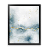 Shop Flow with Gold III Art Print-Abstract, Blue, Portrait, Rectangle, View All, WA, White-framed painted poster wall decor artwork