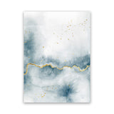 Shop Flow with Gold III Canvas Art Print-Abstract, Blue, Portrait, Rectangle, View All, WA, White-framed wall decor artwork