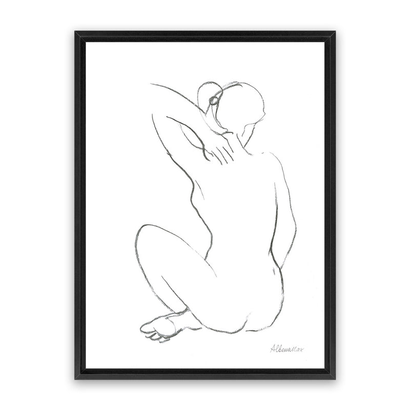 Shop Nude Sketch I Canvas Art Print-Abstract, Portrait, Rectangle, View All, WA, White-framed wall decor artwork
