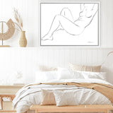 Shop Nude Sketch II Canvas Art Print-Abstract, Horizontal, Rectangle, View All, WA, White-framed wall decor artwork
