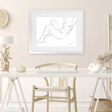Shop Nude Sketch II Art Print-Abstract, Horizontal, Rectangle, View All, WA, White-framed painted poster wall decor artwork