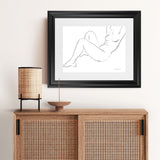 Shop Nude Sketch II Art Print-Abstract, Horizontal, Rectangle, View All, WA, White-framed painted poster wall decor artwork