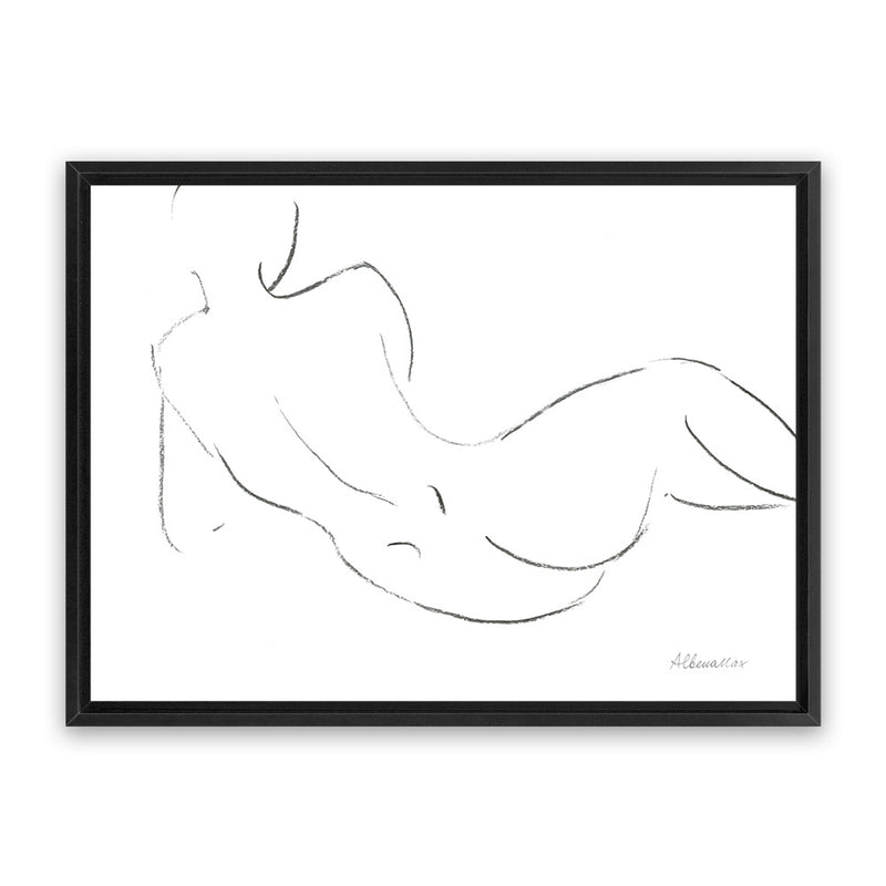 Shop Nude Sketch III Canvas Art Print-Abstract, Horizontal, Rectangle, View All, WA, White-framed wall decor artwork