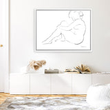 Shop Nude Sketch IV Canvas Art Print-Abstract, Horizontal, Rectangle, View All, WA, White-framed wall decor artwork